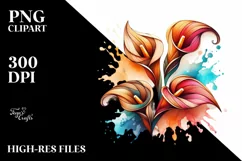 Abstract Wooden Calla Lily Watercolor Splash Product Image 3