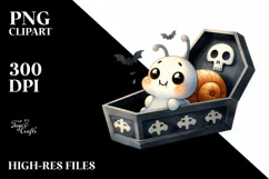 Cute Baby Snail Popping Out from Coffin, High-Res PNG Product Image 3