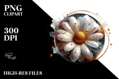 Glossy Daisy Watercolor Splash PNG Product Image 2