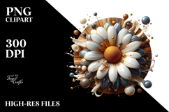 Glossy Daisy Watercolor Splash PNG Product Image 2