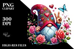 Detailed Valentines Gnome Victory PNG Product Image 2