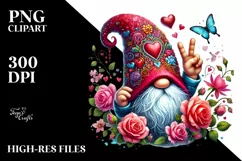 Detailed Valentines Gnome Victory PNG Product Image 2