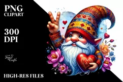 Detailed Valentines Gnome Victory PNG Product Image 2