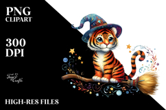 Colorful Whimsical Tiger Broom Clipart Product Image 2