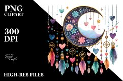 Simple Boho Star Hearts PNG Product Image 2