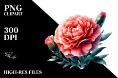 Vibrant Carnation Glossy Petals | Sublimation Clipart Product Image 3