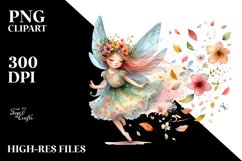 Colorful Tumbling Fairy with Spring Petals | Clipart Product Image 3