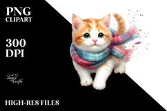 tumbling Cute Cat with Autumn Leaves PNG Product Image 2