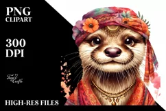 Sublimation Clipart Vibrant Otter Vintage Diva Product Image 3