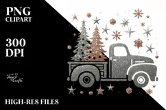 Simple Christmas Truck with Trees PNG Product Image 2