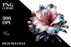 Shiny Azalea Clipart Design with Metallic Inserts Product Image 1