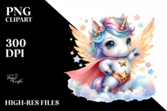 Baby Unicorn Posing as Hero | Clipart Product Image 3