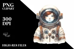 Vintage Astronaut Girl Clipart Product Image 3