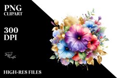 Vibrant Petunia Splash Bouquet | Sublimation | Clipart Product Image 3