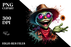 Goofy Scare Crow with Bat Sunglasses PNG Product Image 2