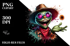 Goofy Scare Crow with Bat Sunglasses PNG Product Image 2