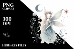 Whimsical Fairy with Autumn Leaves | Clipart Product Image 3