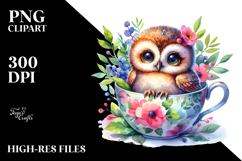 Vibrant Baby Owl Teacup Product Image 2