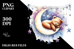 Vibrant Watercolor Baby Bear | Sublimation | Clipart Product Image 2