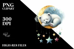 Vibrant Watercolor Baby Bear | Sublimation | Clipart Product Image 3
