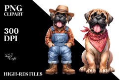 Dog Mastiff Bandana Jeans Shoes Cartoon Product Image 2