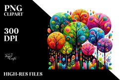 Colorful Rainbow Trees Clipart Product Image 3