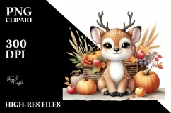 Funny Baby Deer with Harvest | Clipart Product Image 3