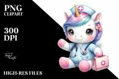 Baby Unicorn Nurse Sublimation | Clipart Product Image 1