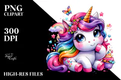 Cute Vibrant Unicorn PNG Product Image 2