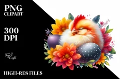 Chickens in Vibrant Watercolor, PNG Product Image 2
