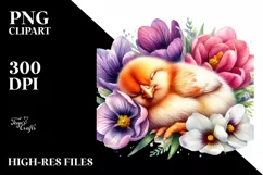 Chickens in Vibrant Watercolor, PNG Product Image 2