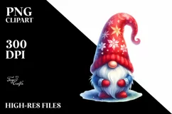 Washed Vibrant Christmass Gnome PNG Product Image 3