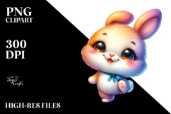 Cute Smiling Baby Bunny Dancing Awkwardly, PNG Product Image 2