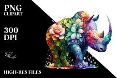 Abstract Vibrant Rhino PNG Product Image 3