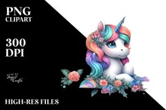 Baby Unicorn in Urban Scene PNG Product Image 1