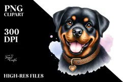 Cute Rottweiler with Big Eyes PNG Product Image 2