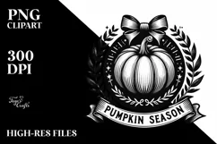 Pumpkin Season Crest with Pumpkin PNG Product Image 1