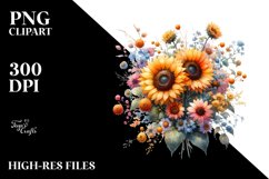 Colorful Sunflower Watercolor PNG Product Image 3