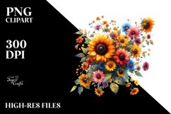 Colorful Sunflower Watercolor, Transparent PNG Product Image 3