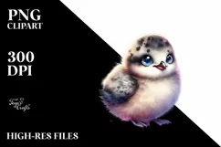 Lovely Baby Arctic Skua with Moon | Clipart Product Image 3