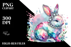 Abstract Shiny Pastel Bunny Made of Diamonds JPEG Product Image 2
