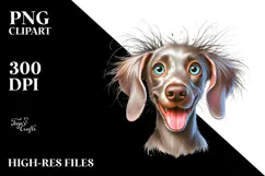 Happy Weimaraner with Big Eyes PNG Product Image 2