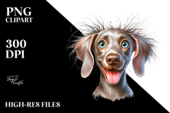 Happy Weimaraner with Big Eyes PNG Product Image 2