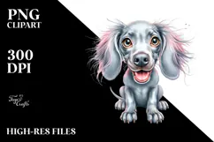 Cute Weimaraner Portrait, Transparent PNG Product Image 2
