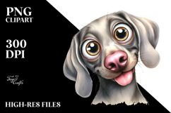 Cute Weimaraner Portrait, Transparent PNG Product Image 2