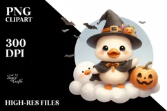 Cute Baby Duck Halloween PNG Product Image 3