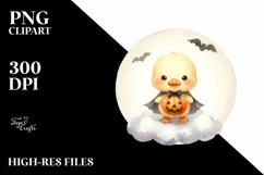 Cute Baby Duck Halloween PNG Product Image 3