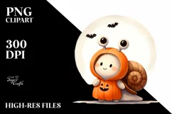 Cute Baby Snail Halloween PNG Product Image 3