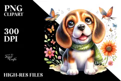 Happy Cartoon Beagle, Transparent PNG Product Image 2