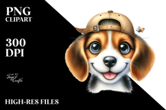 Happy Cartoon Beagle, High-Quality PNG Product Image 2
